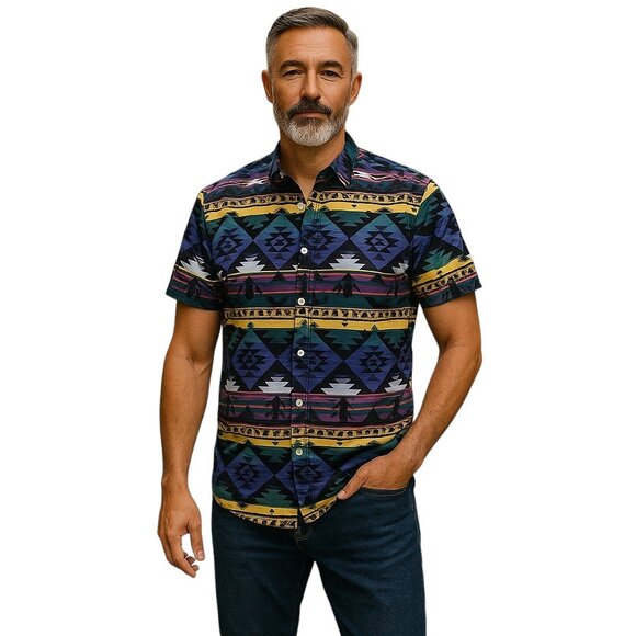 Wesc Olavi Printed Aztec Shirt Button Down Unisex - Picture 1 of 6